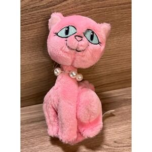 Little Brownie Pink Cat Plush Toy with Pearl Collar‎ untested Interactive